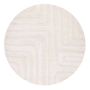 Loopsie-160cm X 160cm-noto Ivory Striped Round Rug