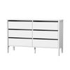 Oikiture 6 Chest Of Drawers Dresser Lowboy Storage Handle-Free Bedroom White