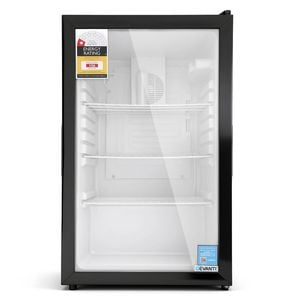 Devanti 105L Bar Fridge Glass Door Mini Fridge Countertop Freestanding Cooler Black