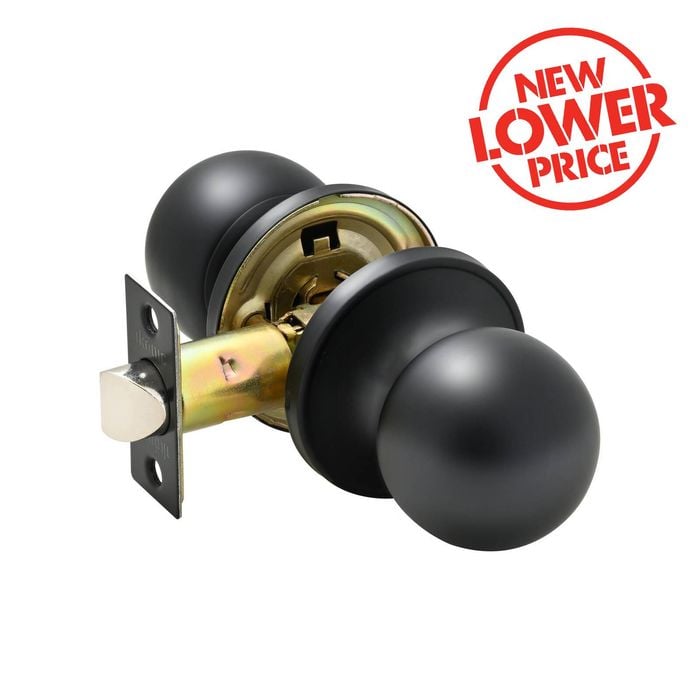 Ikonic Black Matte Ruby Passage Knob Set