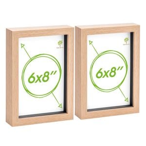Nicola Spring Shadow Box Frames - A5 (6 X 8") - Light Wood - Pack Of 2