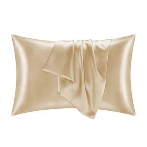 Catzon 2 Pcs 51 X 91cm Satin Pillowcases for Hair and Skin with Envelope Closure-Champagne(K)