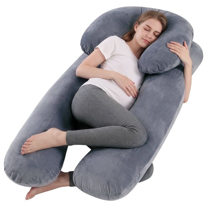 Advwin U-Shaped Body Pillows & C-Shape Set for Pregnancy Sleeping Gray