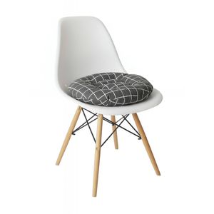 Anypillow Black Grid Pattern Chair Pad – Soft Seat Cushion