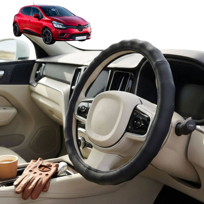 Australian Goose Steering Wheel Cover for Renault Clio 2012 - 2019 (BH/KH) Circle Black