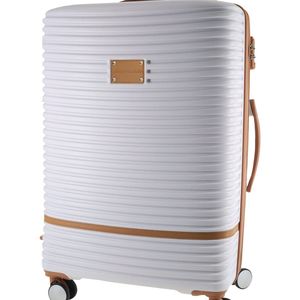 Pierre Cardin Large Hard-shell Suitcase Travel Luggage 80cm White