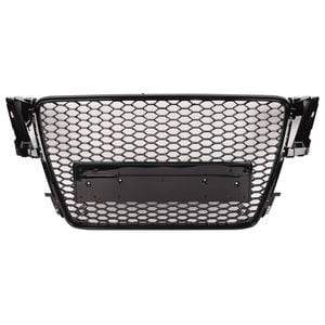 Gloss Black Honeycomb Rs5 Style Front Bumper Grille Grill For Audi A5 8t 08-12