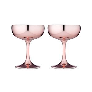2pc Tempa Aurora Rose Coupe Glass
