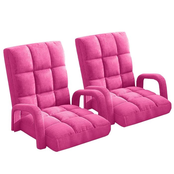 SOGA 2X Pink Recliner Chair with Armrest