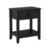 Design Square Oliver Modern Bedside Nightstand Side Table W/ 1-Drawer - Black