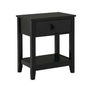 Design Square Oliver Modern Bedside Nightstand Side Table W/ 1-Drawer - Black