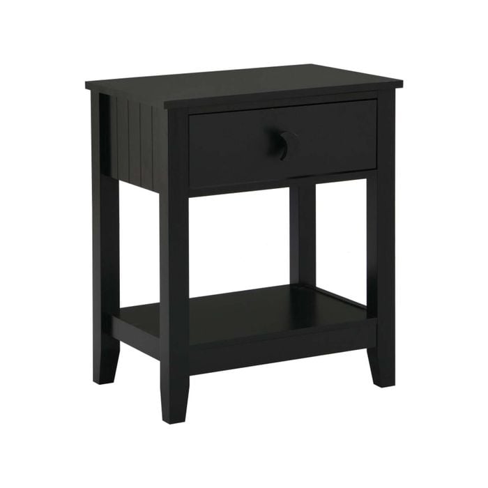Design Square Oliver Modern Bedside Nightstand Side Table W/ 1-Drawer - Black