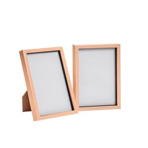 Nicola Spring 3D Deep Box Photo Frames - A4 (8 x 12") - Light Wood - Pack of 2