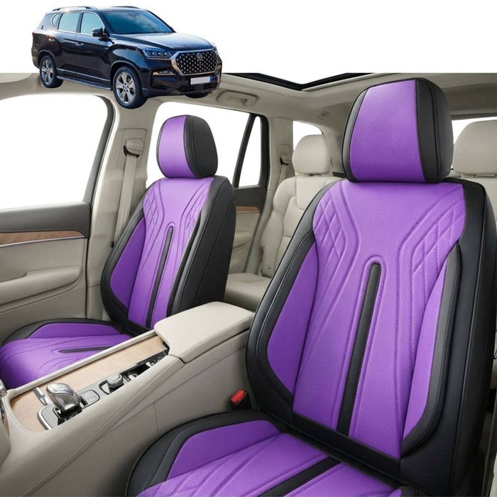 Australian Goose Front Seat Covers for KGM SsangYong Rexton 2017 - Current (Y290, Y400, Y450) - PU Leather, Purple (2pc)
