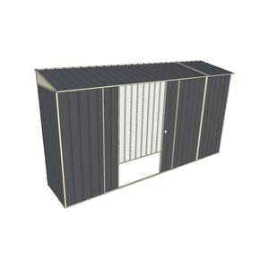 Build-a-Shed 0.8 x 3.7 x 2m Skillion Double Sliding Side Door Shed - Grey