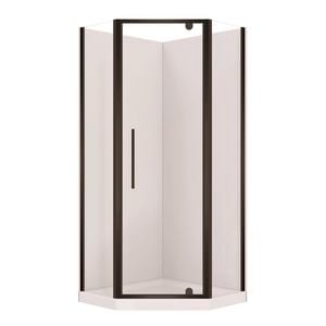 Stein 900 x 2000mm Black Georgia Neo Angle Shower - Door Set