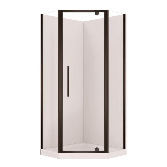 Stein 900 x 2000mm Black Georgia Neo Angle Shower - Door Set