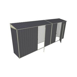 Build-a-Shed 0.8 x 5.2 x 2m Skillion Shed with Dual Single Hinged Side Doors - Grey