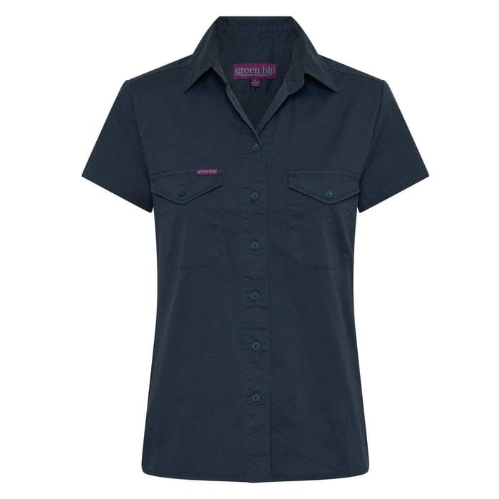 Green Hip Short Sleeve Shirt Gardener Green Size 10