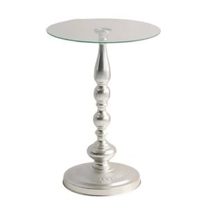 Lifebay Corner Table Round Minimalist Side Table (Silvery)