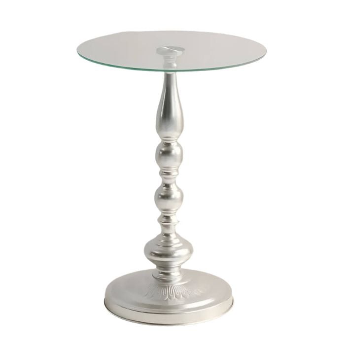 Lifebay Corner Table Round Minimalist Side Table (Silvery)