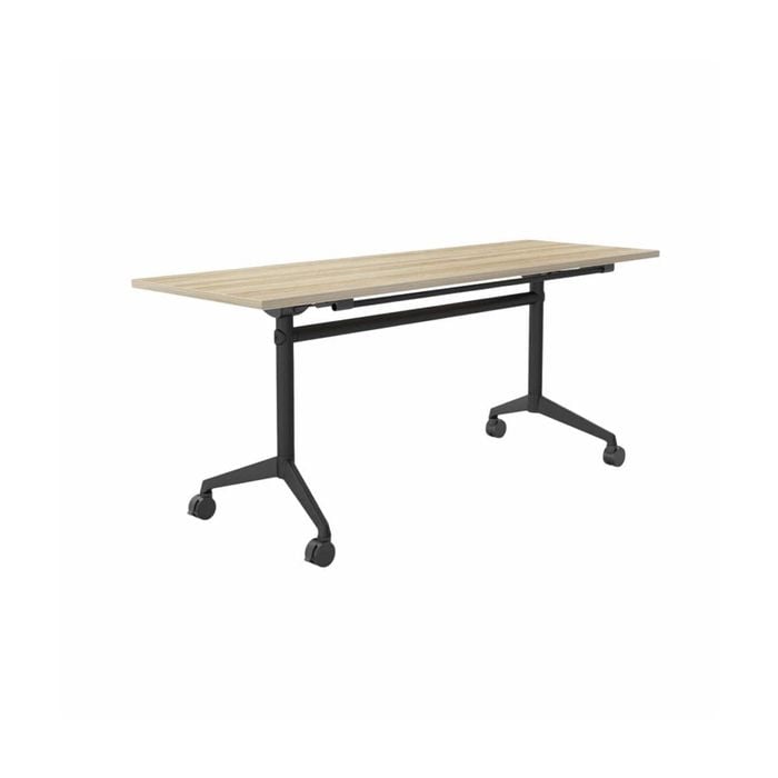 Olg Modulus Flip Table Full Black Frame New Oak Smooth Top L1800mm X W600mm