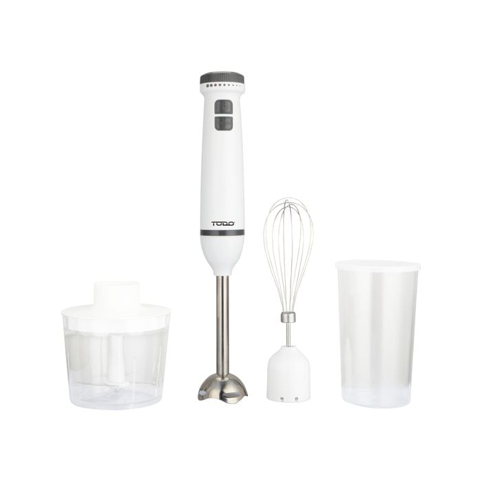 TODO 600W Electric Hand Stick Blender Mixer Food Chopper Whisk Set - White