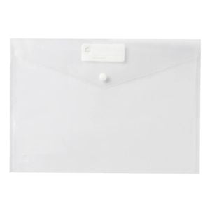 Marbig Button Closure Document Wallet (A4) (Clear)