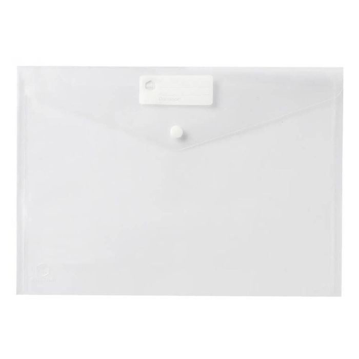 Marbig Button Closure Document Wallet (A4) (Clear)