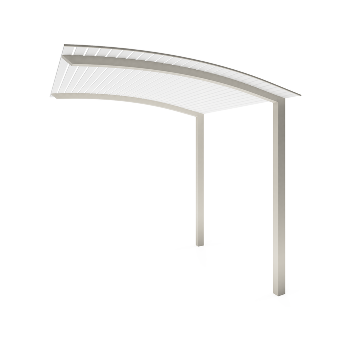 Exterior Life 4.5m Miami Curved Surfmist/Pearl White Perogla