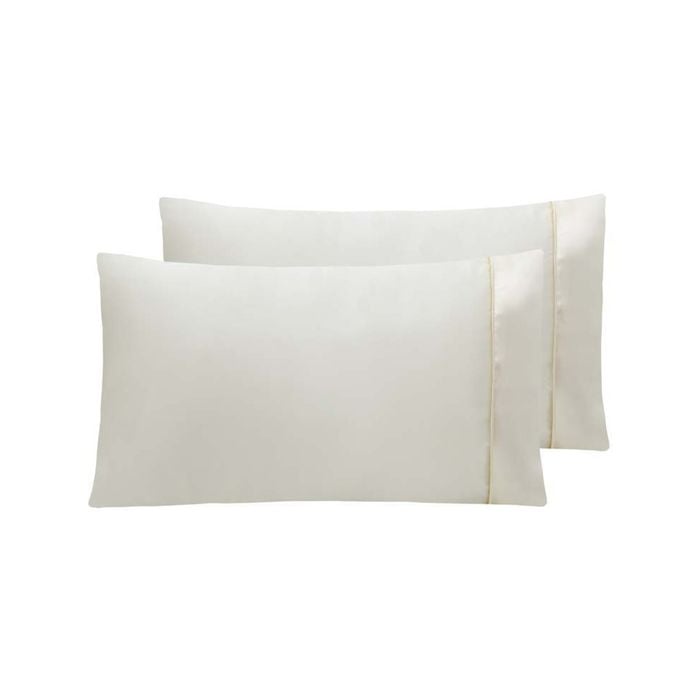 Accessorize Bedroom Collection 48cm x 73 cm White Twin Pack Satin Pillowcase