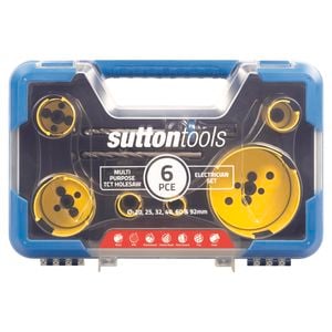 Sutton Tools 20-92mm 6 Piece Multi-Purpose Electrician Holesaw Set