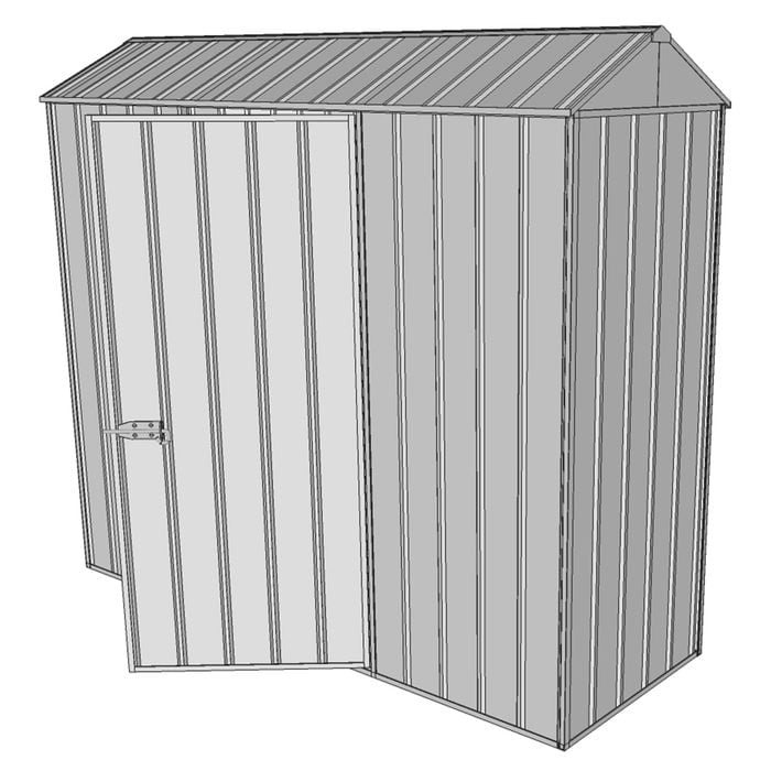Build-a-Shed 0.8 x 2.3 x 2.1m Gable Single Hinged Side Door Shed - Zinc