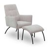 Modern Furniture FOXTON 64x88cm Leisure Chair with Ottoman - Grey