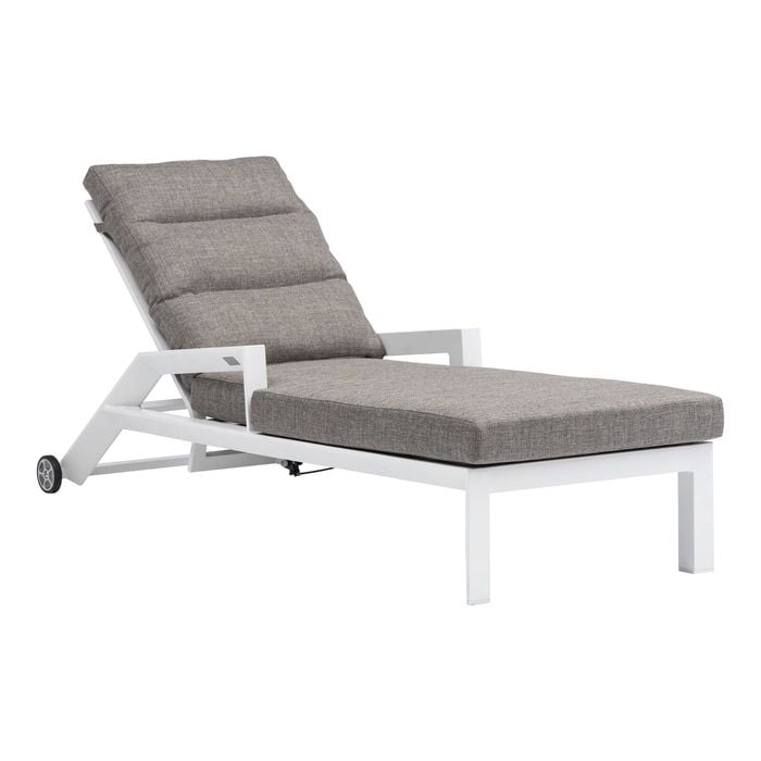 FurnitureOkay Mosman Aluminium Sunlounger - White