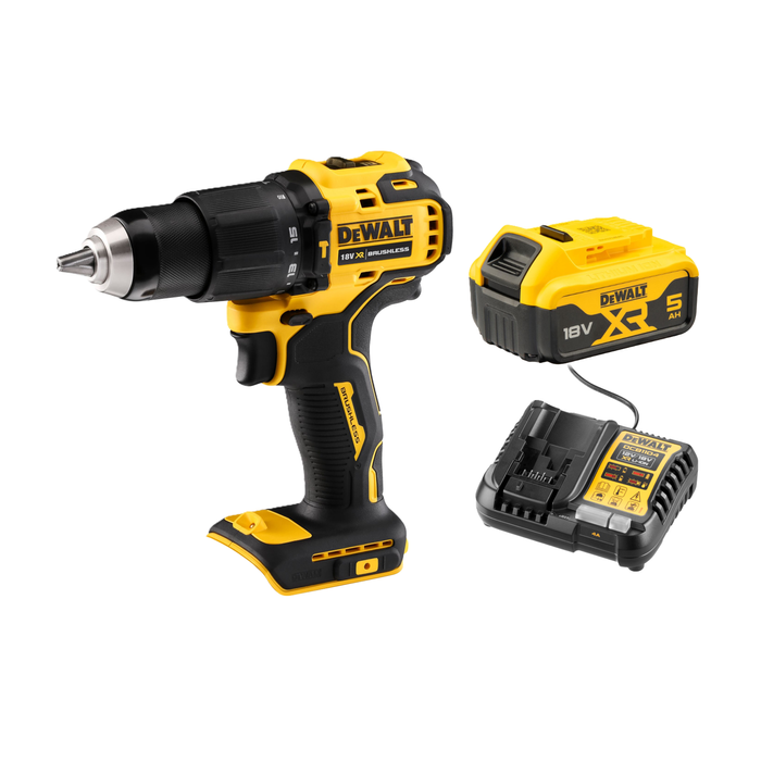 DeWALT 18V 5Ah XR Li-Ion Brushless Hammer Drill Driver Kit