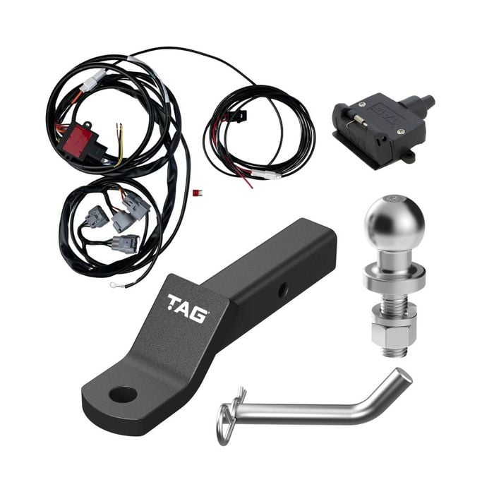 Tag Tow Ball Mount And Direct Fit Wiring Harness Kit For Toyota Hilux N80 (10/2015 - On)