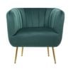 Cecil Premium Velvet Armchair Occasional Accent Tub Chair Green