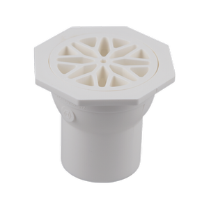Brasshards 80 x 50mm White Hexagonal Cup DWV Floor Waste