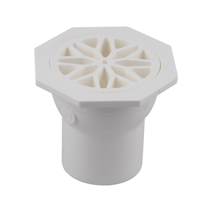 Brasshards 80 x 50mm White Hexagonal Cup DWV Floor Waste
