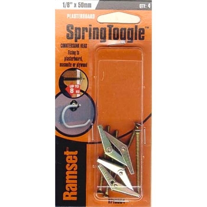 Ramset Spring Toggle Countersunk 1/8" x 50mm 4pk