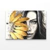 Gold Feathers Girl  Print 100% Australian Made 90 x 60cm  (Acrylic)
