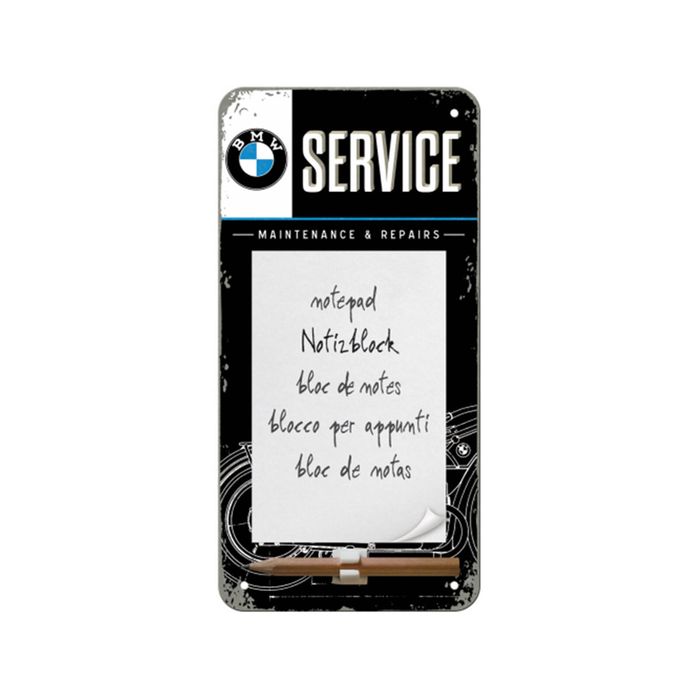 Nostalgic-art Magnetic Notepad Bmw Service 10x20cm