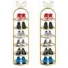 SOGA 2X 6 Tier Bunny Ears Gold-Plated Metal Shoe Organizer