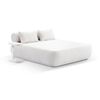 Norfolk Outdoor Aluminium Double Sun Lounge Daybed White With Side Table & Boucle Cream Cushions