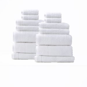 14pc Renee Taylor Aireys 650GSM Zero Twist Towel Set Snow