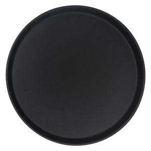 Argon Tableware Round Serving Tray - 40.5cm Reusable Non Slip Stackable Rubberized Surface Platter Food Drinks Tray