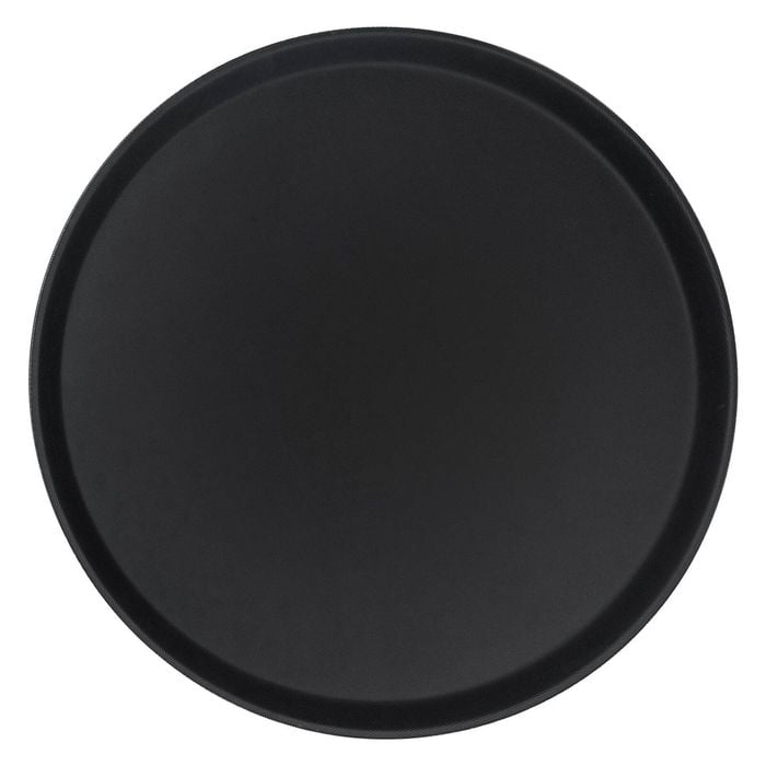 Argon Tableware Round Serving Tray - 40.5cm Reusable Non Slip Stackable Rubberized Surface Platter Food Drinks Tray