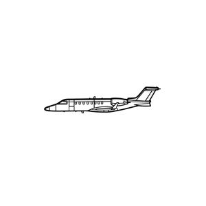 Ignite Laser Learjet 75 - Mid-Size Business Jet Silhouette Metal Wall Art Rustic Metal 15.7 inch - 40 cm