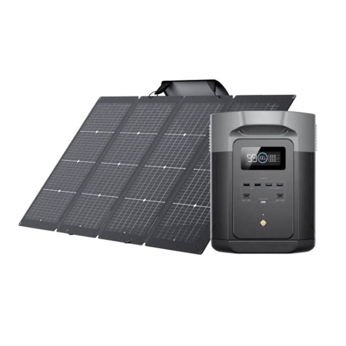 Ecoflow Delta 2 Max Power Station With One 220w Bifacial Solar Panel